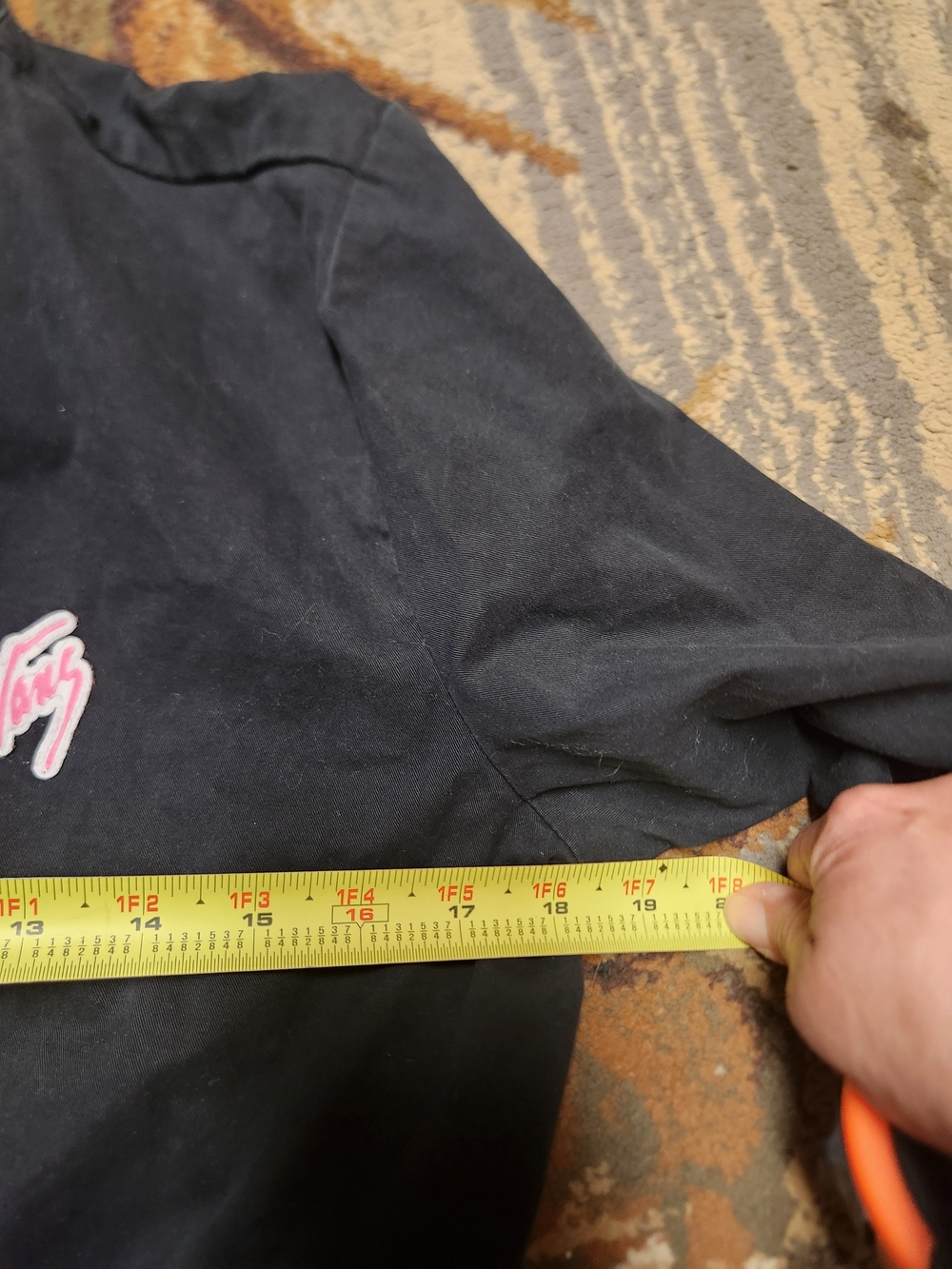Vans Black Jacket with Pink and White Back Patch - Picture 12 of 13